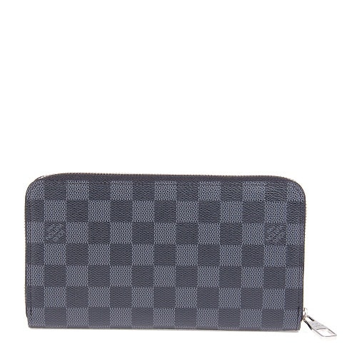 Louis Vuitton/路易威登N63077灰色棋盤格Damier帆布 男士拉鏈手包