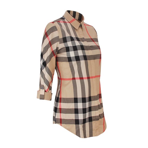 BURBERRY/博柏利 經典格紋 棉質 長袖 女士襯衫#3918091