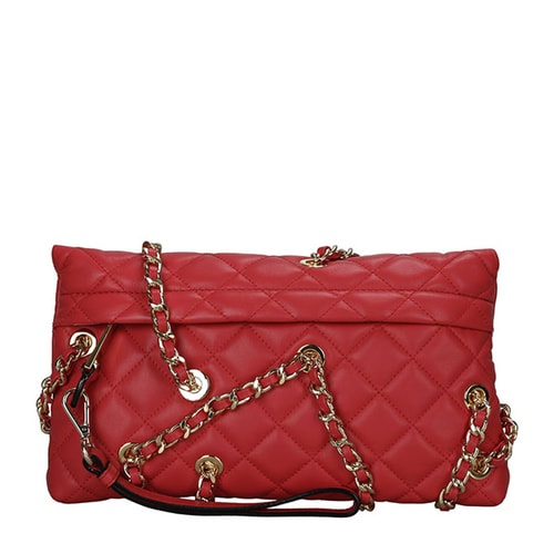 MOSCHINO/莫斯奇諾 女士羊皮鏈條手腕手拿包 7434 紅色