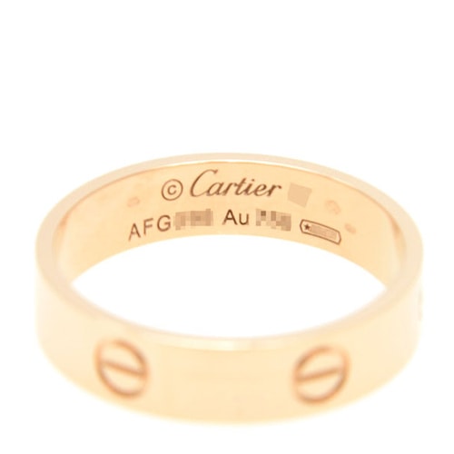 CARTIER/卡地亞love系列18K玫瑰金戒指B4084800金色 49-59#